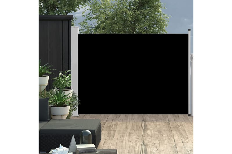 Infällbar sidomarkis 100x500 cm svart - Svart - Utemöbler - Solskydd - Markiser - Sidomarkis