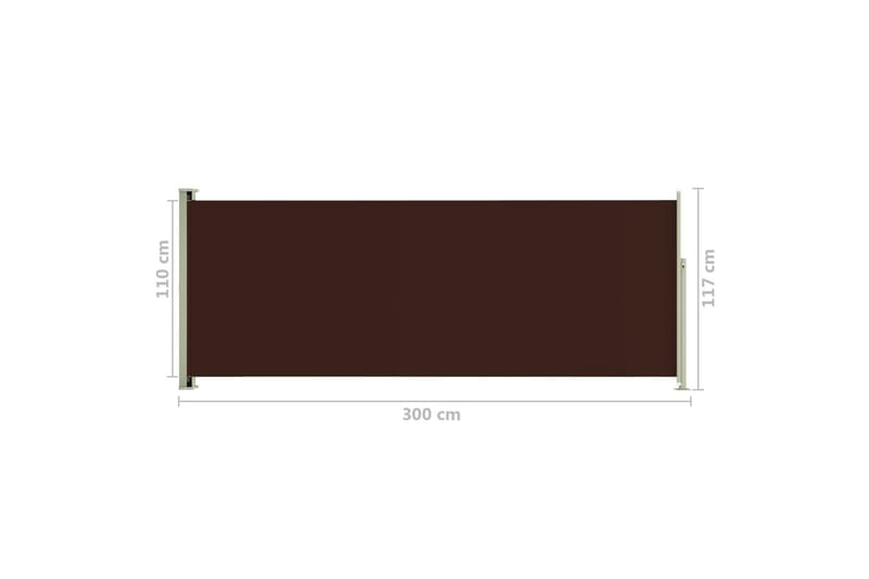 Infällbar sidomarkis 117x300 cm brun - Brun - Sidomarkis - Skärmskydd & vindskydd - Markiser