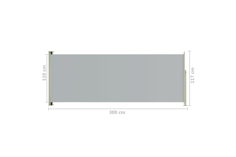 Infällbar sidomarkis 117x300 cm grå - Grå - Sidomarkis - Skärmskydd & vindskydd - Markiser