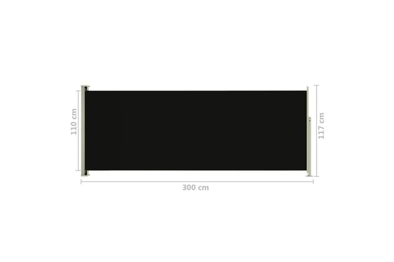 Infällbar sidomarkis 117x300 cm svart - Svart - Sidomarkis - Skärmskydd & vindskydd - Markiser