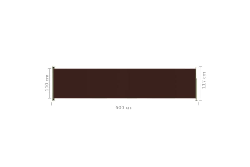 Infällbar sidomarkis 117x500 cm brun - Brun - Sidomarkis - Skärmskydd & vindskydd - Markiser