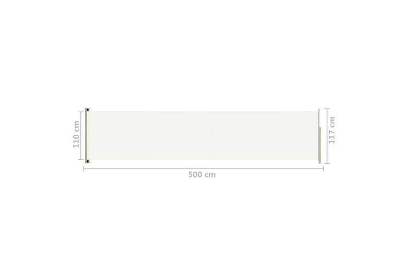 Infällbar sidomarkis 117x500 cm gräddvit - Vit - Sidomarkis - Skärmskydd & vindskydd - Markiser