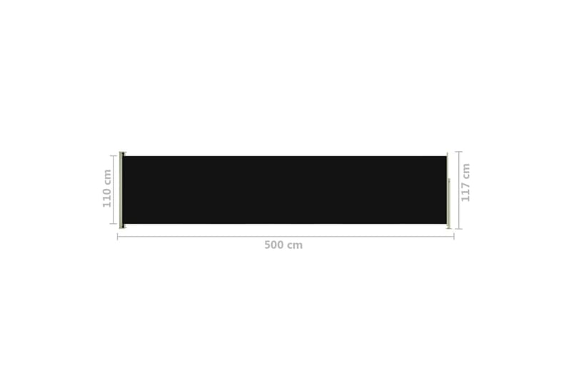 Infällbar sidomarkis 117x500 cm svart - Svart - Markiser - Sidomarkis - Skärmskydd & vindskydd