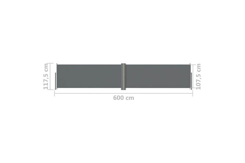 Infällbar sidomarkis 117x600 cm antracit - Grå - Sidomarkis - Skärmskydd & vindskydd - Markiser