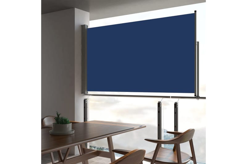 Infällbar sidomarkis 140x300 cm blå - Blå - Utemöbler - Solskydd - Markiser - Sidomarkis