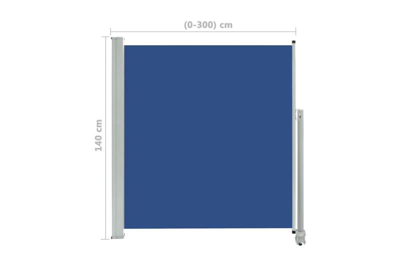 Infällbar sidomarkis 140x300 cm blå - Blå - Utemöbler - Solskydd - Markiser - Sidomarkis