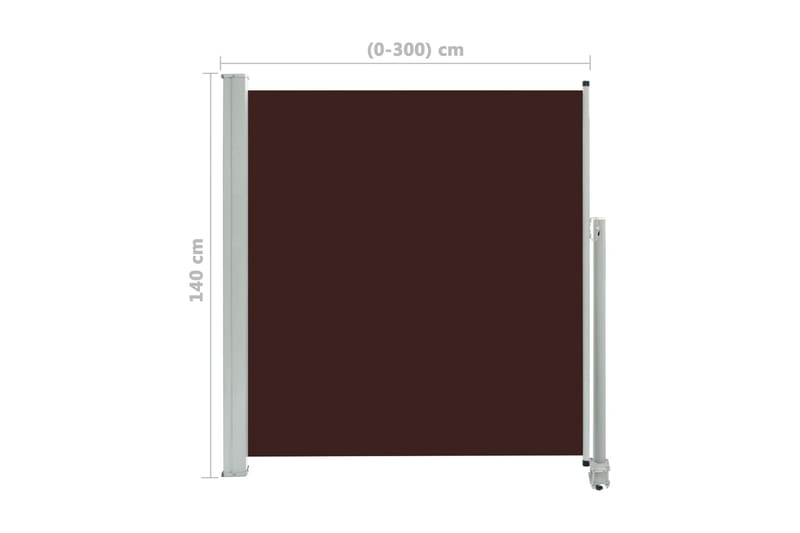 Infällbar sidomarkis 140x300 cm brun - Brun - Sidomarkis - Skärmskydd & vindskydd - Markiser