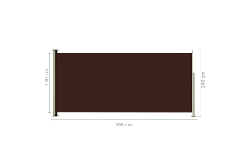 Infällbar sidomarkis 140x300 cm brun - Brun - Utemöbler - Solskydd - Markiser - Sidomarkis