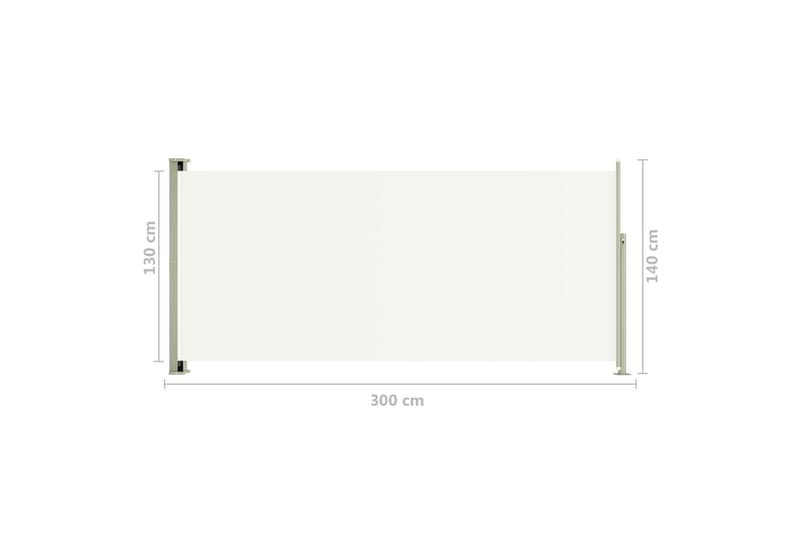 Infällbar sidomarkis 140x300 cm gräddvit - Vit - Sidomarkis - Skärmskydd & vindskydd - Markiser