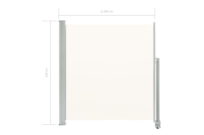 Infällbar sidomarkis 140x300 cm gräddvit - Vit - Utemöbler - Solskydd - Markiser - Sidomarkis