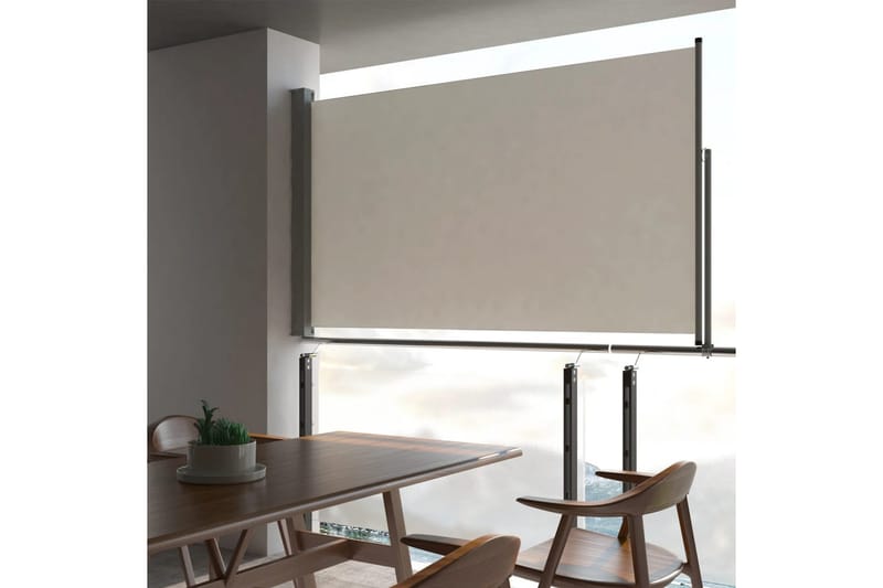 Infällbar sidomarkis 140x300 cm gräddvit - Vit - Utemöbler - Solskydd - Markiser - Sidomarkis