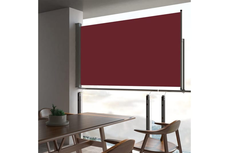 Infällbar sidomarkis 140x300 cm röd - Röd - Utemöbler - Solskydd - Markiser - Sidomarkis