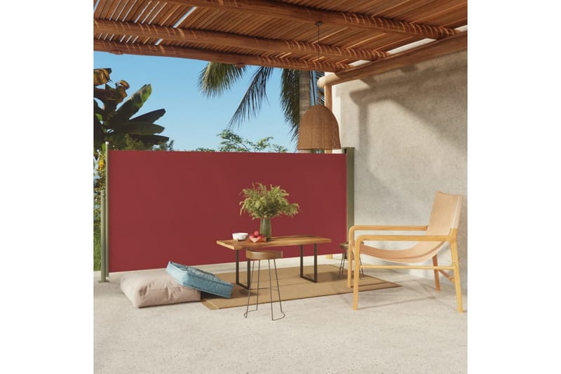 Infällbar sidomarkis 140x300 cm röd - Röd - Utemöbler - Solskydd - Markiser - Sidomarkis