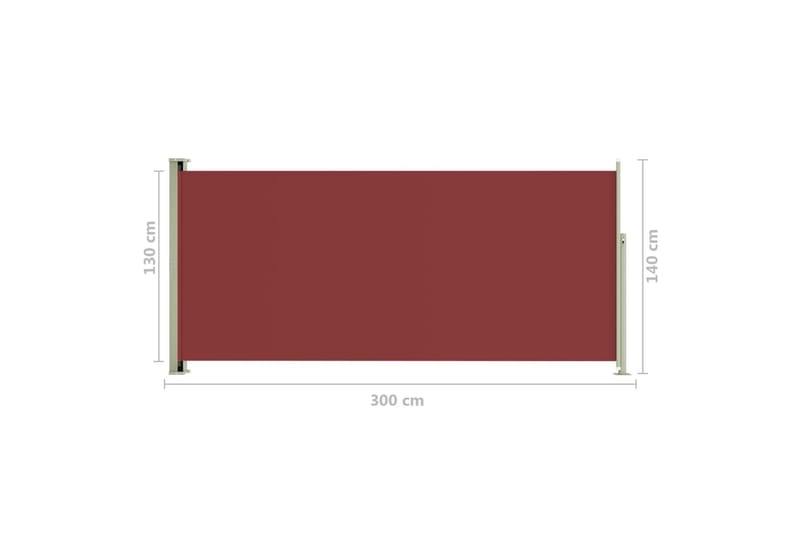 Infällbar sidomarkis 140x300 cm röd - Röd - Utemöbler - Solskydd - Markiser - Sidomarkis