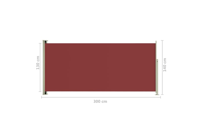 Infällbar sidomarkis 140x300 cm röd - Röd - Sidomarkis - Skärmskydd & vindskydd - Markiser
