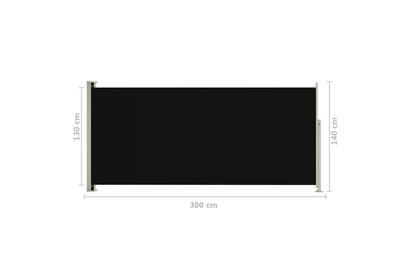 Infällbar sidomarkis 140x300 cm svart - Svart - Sidomarkis - Skärmskydd & vindskydd - Markiser