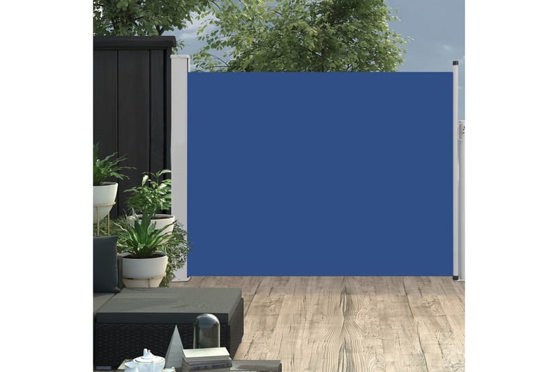 Infällbar sidomarkis 140x500 cm blå - Blå - Utemöbler - Solskydd - Markiser - Sidomarkis