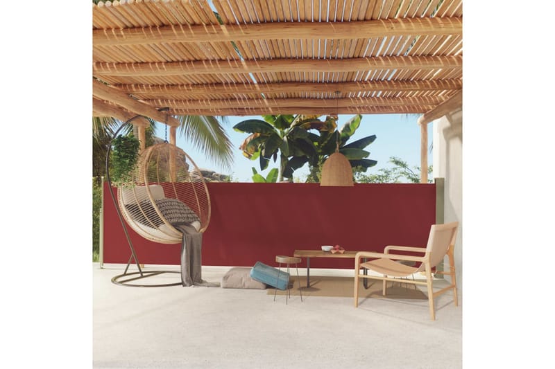 Infällbar sidomarkis 140x500 cm röd - Röd - Utemöbler - Solskydd - Markiser - Sidomarkis