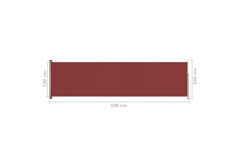 Infällbar sidomarkis 140x500 cm röd - Röd - Utemöbler - Solskydd - Markiser - Sidomarkis