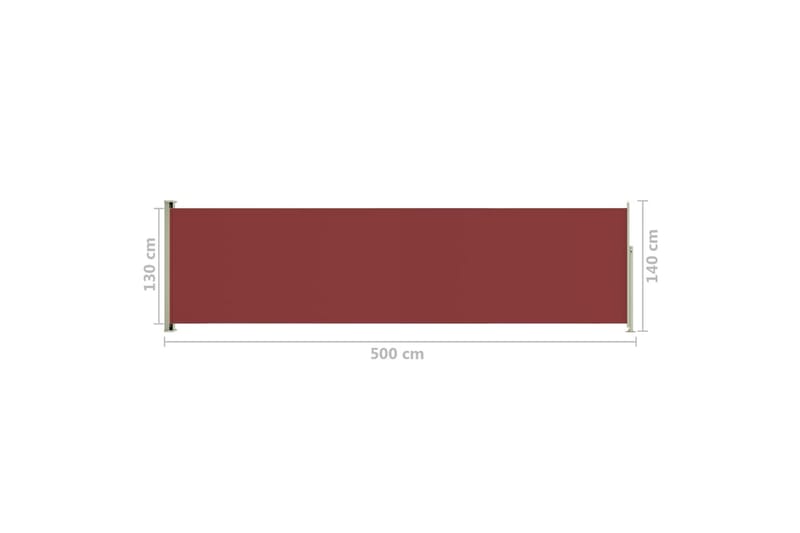 Infällbar sidomarkis 140x500 cm röd - Röd - Sidomarkis - Skärmskydd & vindskydd - Markiser