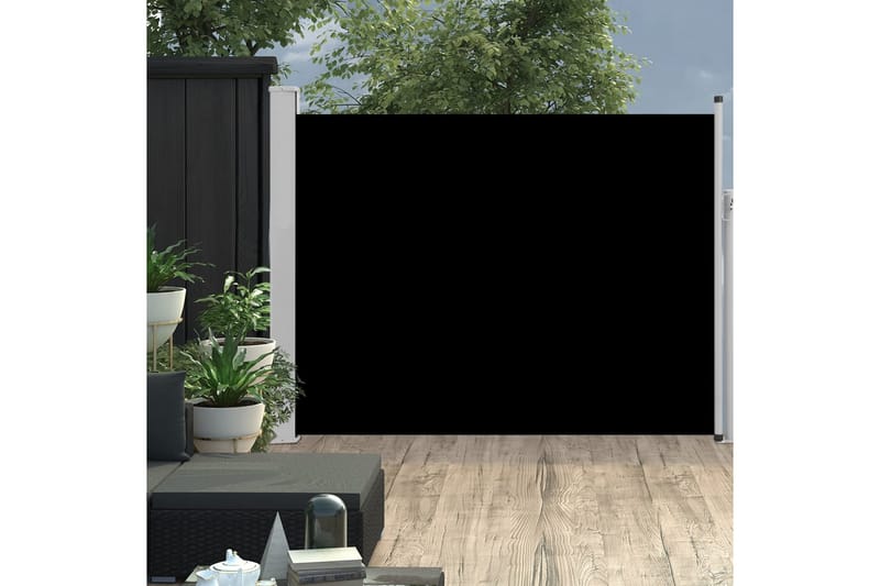 Infällbar sidomarkis 140x500 cm svart - Svart - Utemöbler - Solskydd - Markiser - Sidomarkis