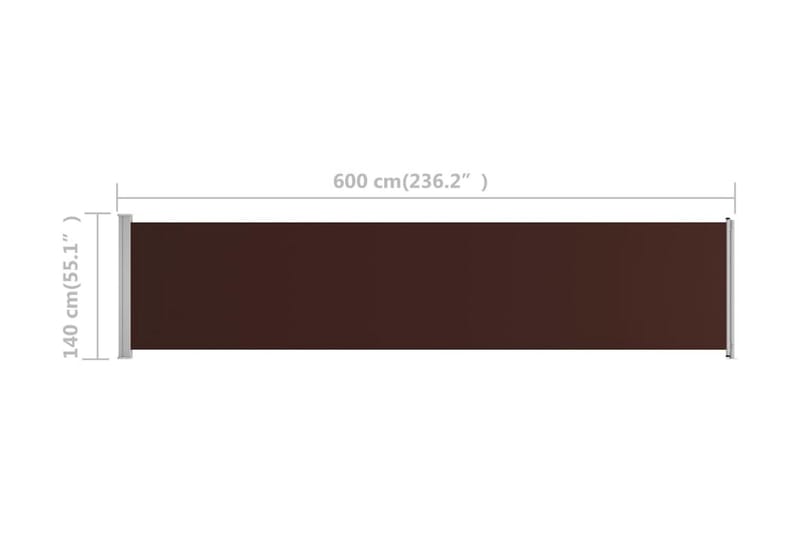 Infällbar sidomarkis 140x600 cm brun - Brun - Sidomarkis - Skärmskydd & vindskydd - Markiser