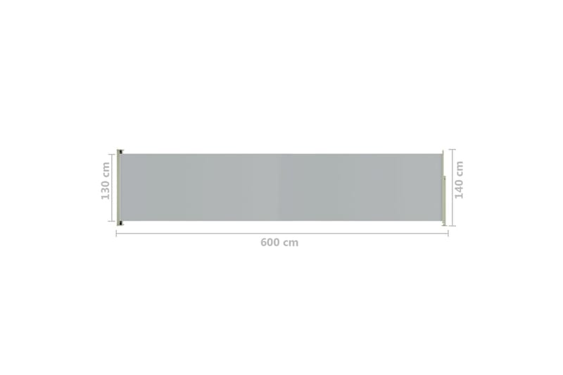 Infällbar sidomarkis 140x600 cm grå - Grå - Sidomarkis - Skärmskydd & vindskydd - Markiser