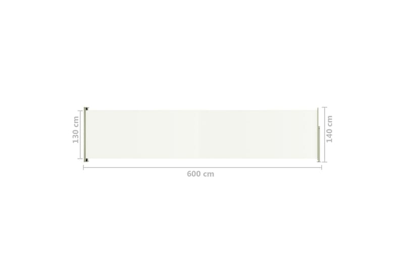 Infällbar sidomarkis 140x600 cm gräddvit - Vit - Utemöbler - Solskydd - Markiser - Sidomarkis