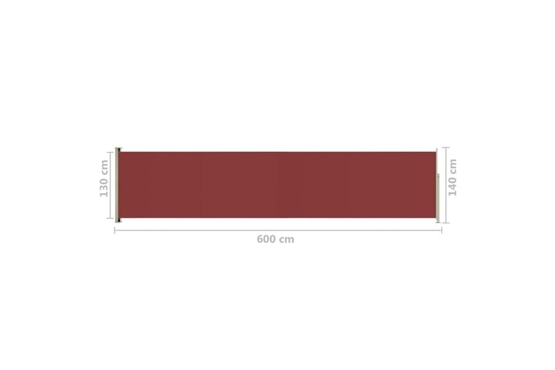 Infällbar sidomarkis 140x600 cm röd - Röd - Sidomarkis - Skärmskydd & vindskydd - Markiser