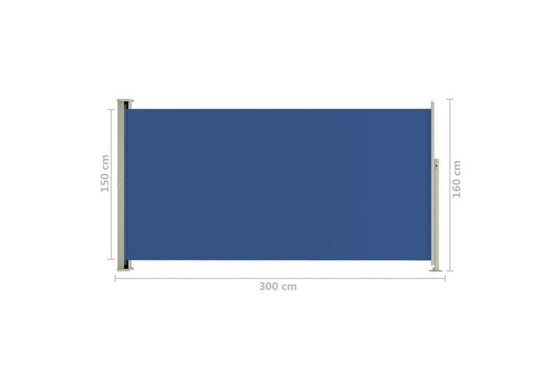 Infällbar sidomarkis 160x300 cm blå - Blå - Utemöbler - Solskydd - Markiser - Sidomarkis