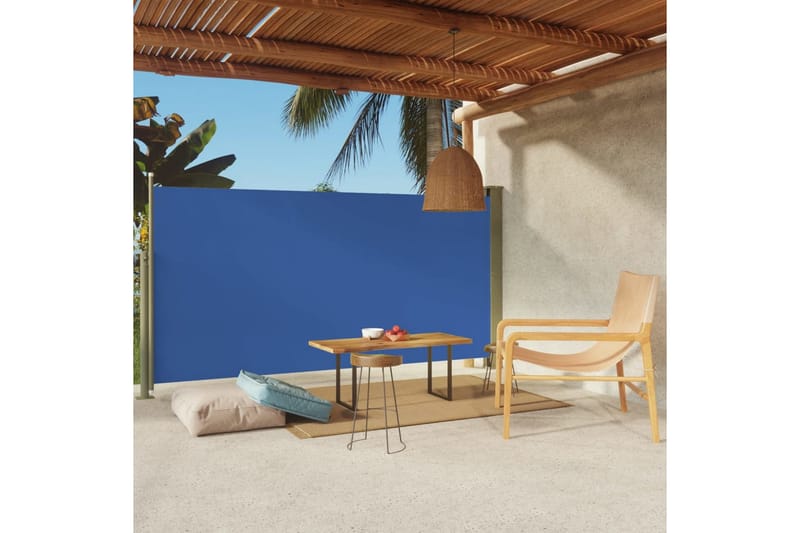 Infällbar sidomarkis 160x300 cm blå - Blå - Utemöbler - Solskydd - Markiser - Sidomarkis