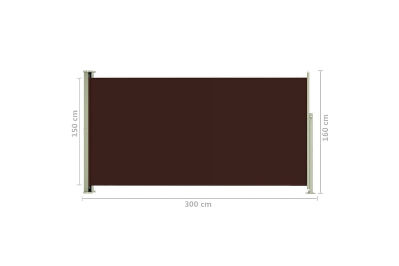 Infällbar sidomarkis 160x300 cm brun - Brun - Sidomarkis - Skärmskydd & vindskydd - Markiser