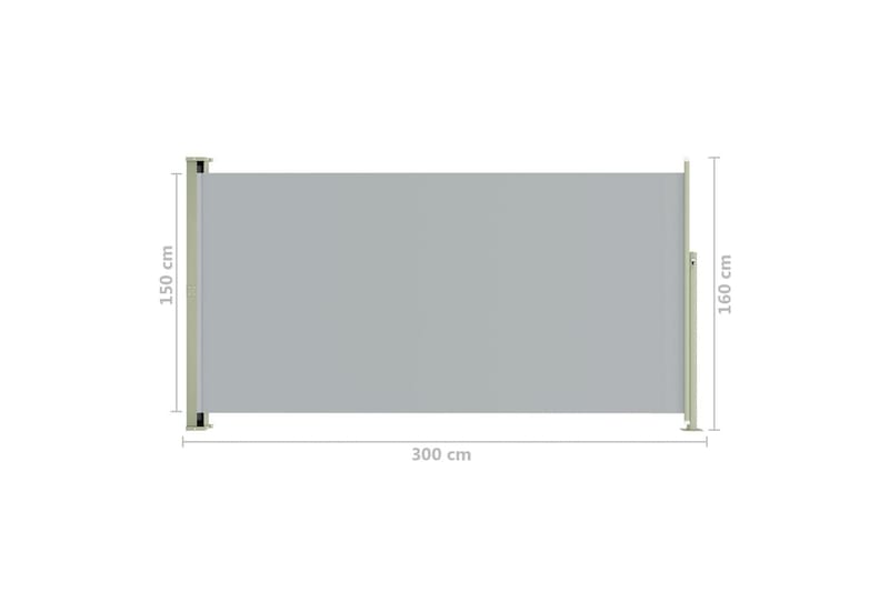 Infällbar sidomarkis 160x300 cm grå - Grå - Markiser - Sidomarkis - Skärmskydd & vindskydd
