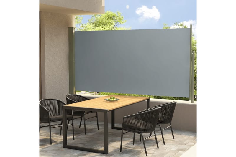Infällbar sidomarkis 160x300 cm grå - Grå - Utemöbler - Solskydd - Markiser - Sidomarkis