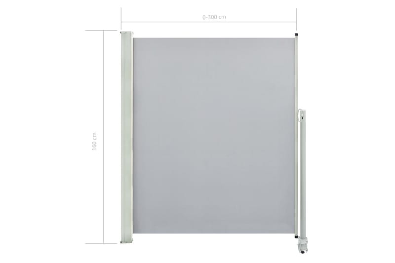 Infällbar sidomarkis 160x300 cm grå - Grå - Utemöbler - Solskydd - Markiser - Sidomarkis