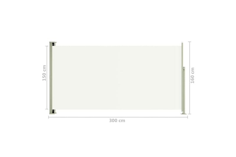 Infällbar sidomarkis 160x300 cm gräddvit - Vit - Utemöbler - Solskydd - Markiser - Sidomarkis
