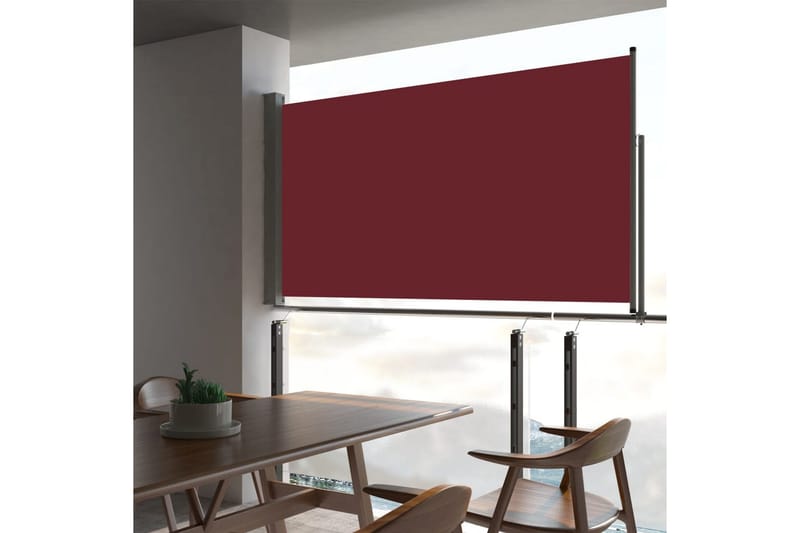 Infällbar sidomarkis 160x300 cm röd - Röd - Utemöbler - Solskydd - Markiser - Sidomarkis