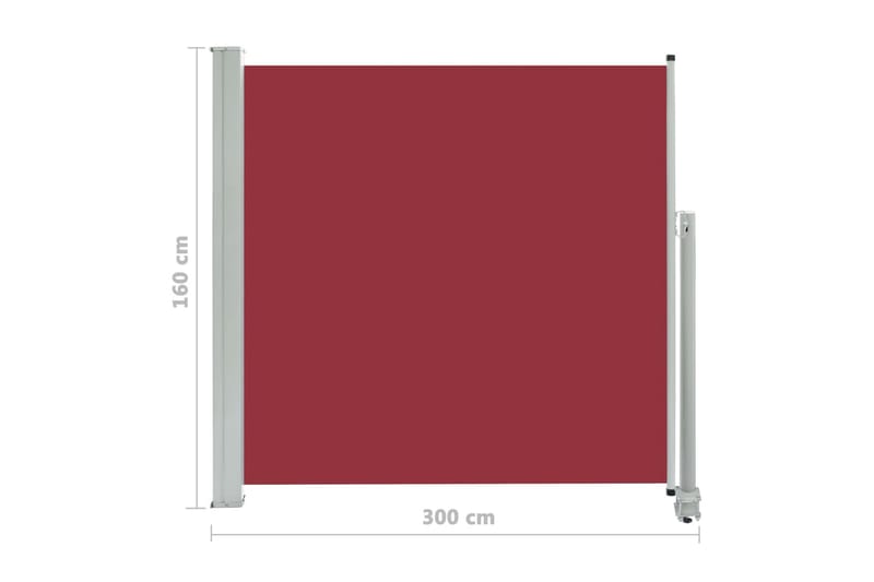 Infällbar sidomarkis 160x300 cm röd - Röd - Utemöbler - Solskydd - Markiser - Sidomarkis