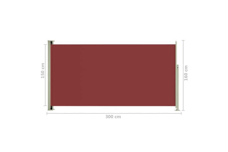 Infällbar sidomarkis 160x300 cm röd - Röd - Utemöbler - Solskydd - Markiser - Sidomarkis