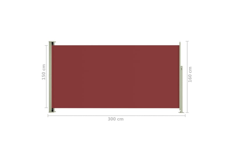 Infällbar sidomarkis 160x300 cm röd - Röd - Sidomarkis - Skärmskydd & vindskydd - Markiser