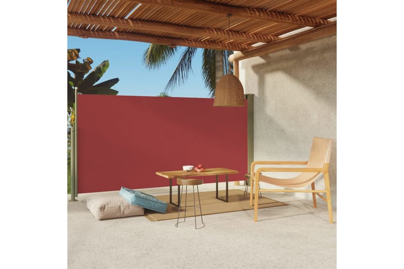 Infällbar sidomarkis 160x300 cm röd - Röd - Utemöbler - Solskydd - Markiser - Sidomarkis