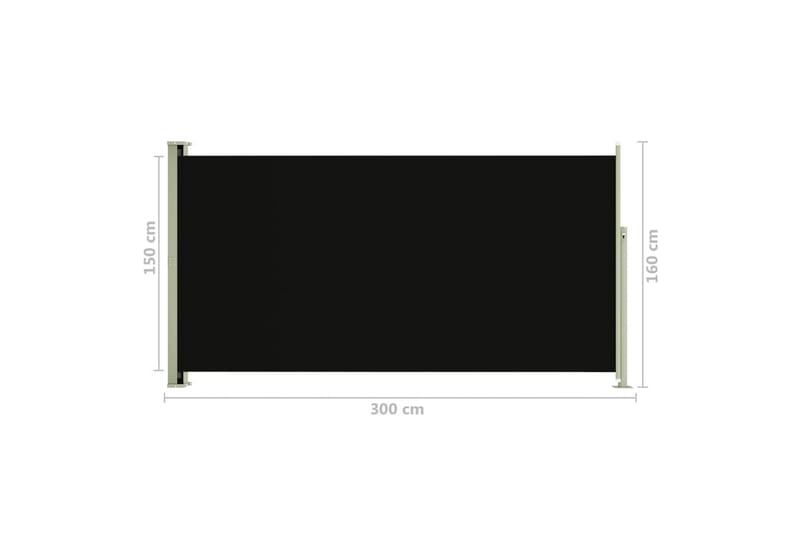 Infällbar sidomarkis 160x300 cm svart - Svart - Sidomarkis - Skärmskydd & vindskydd - Markiser