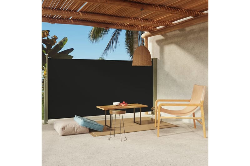 Infällbar sidomarkis 160x300 cm svart - Svart - Utemöbler - Solskydd - Markiser - Sidomarkis