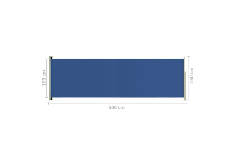 Infällbar sidomarkis 160x500 cm blå - Blå - Sidomarkis - Skärmskydd & vindskydd - Markiser