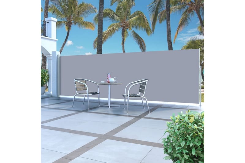 Infällbar sidomarkis 160x500 cm gräddvit - Vit - Utemöbler - Solskydd - Markiser - Sidomarkis