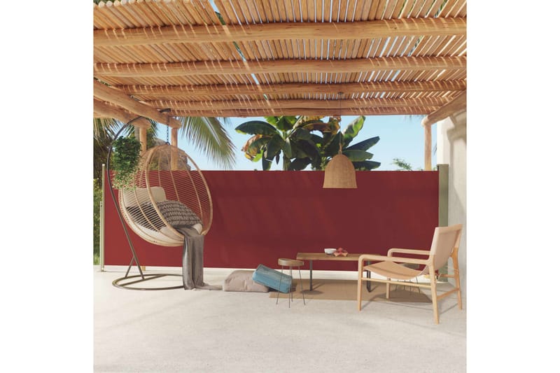 Infällbar sidomarkis 160x500 cm röd - Röd - Utemöbler - Solskydd - Markiser - Sidomarkis