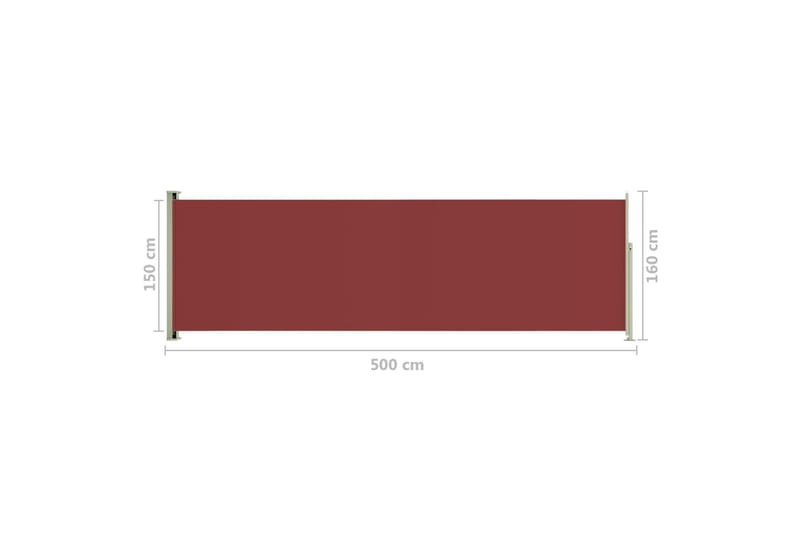Infällbar sidomarkis 160x500 cm röd - Röd - Sidomarkis - Skärmskydd & vindskydd - Markiser