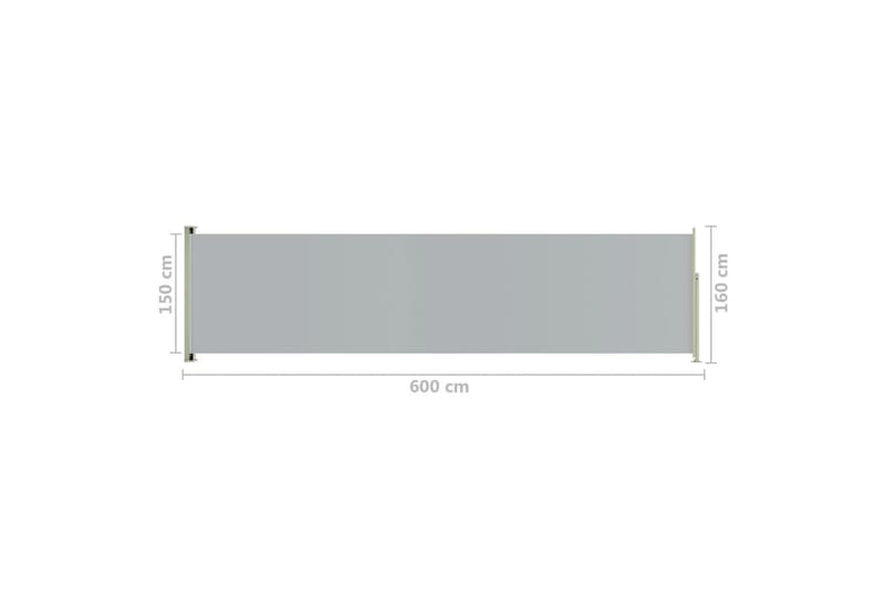 Infällbar sidomarkis 160x600 cm grå - Grå - Sidomarkis - Skärmskydd & vindskydd - Markiser