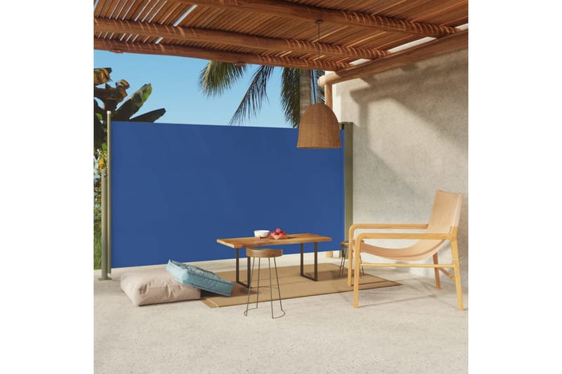Infällbar sidomarkis 170x300 cm blå - Blå - Utemöbler - Solskydd - Markiser - Sidomarkis
