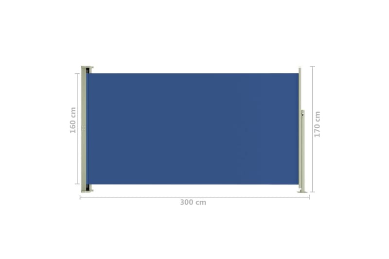Infällbar sidomarkis 170x300 cm blå - Blå - Utemöbler - Solskydd - Markiser - Sidomarkis